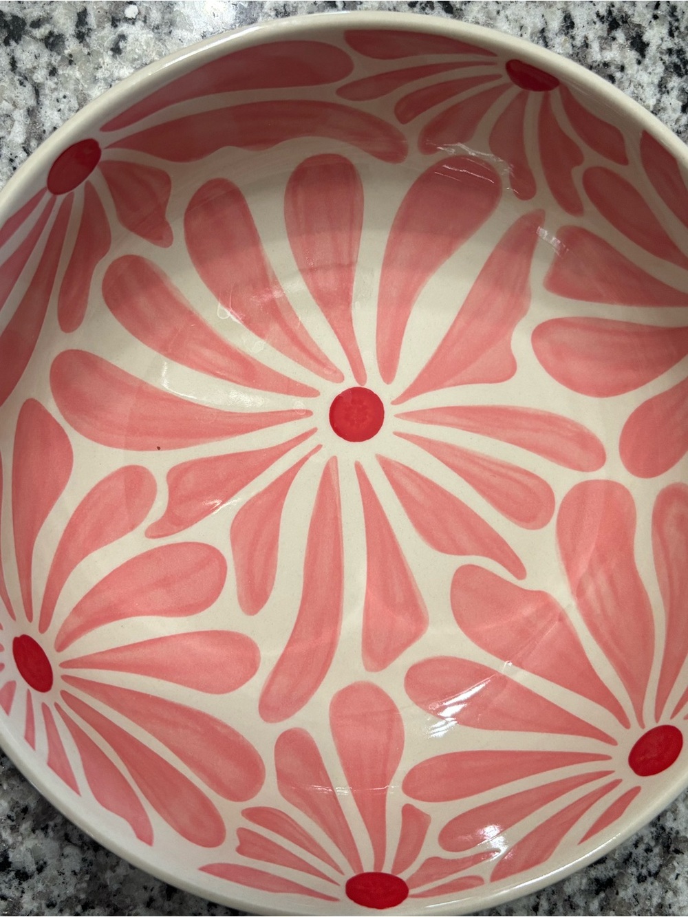 Decorative Floral Ceramic Bowl - Pink by